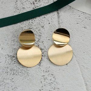 Gold Double Circle Earrings